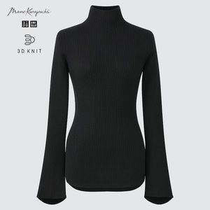 uniqlo x mame kurogouchi 3D knit ribbed high-neck long-sleeve sweater